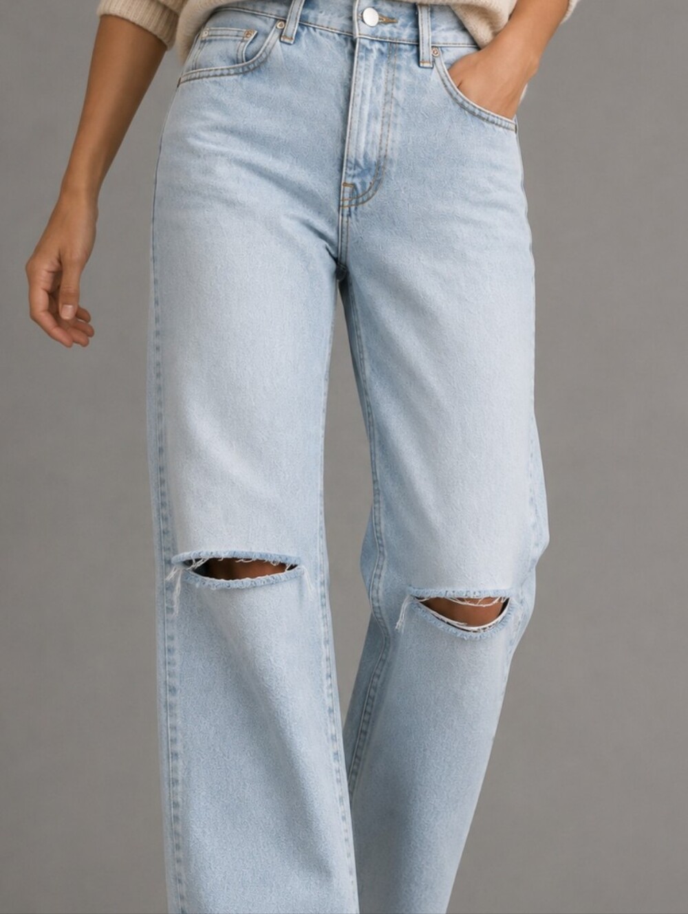 GRLFRND The Bella Low Rise Distressed Boyfriend Blue Jeans Womens Size 26